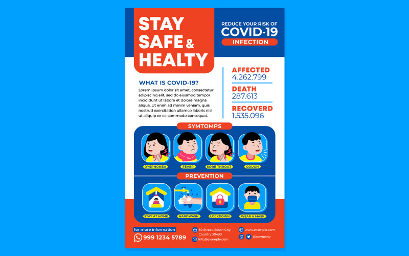 Covid-19 Poster #18 Print Template Vector Graphic