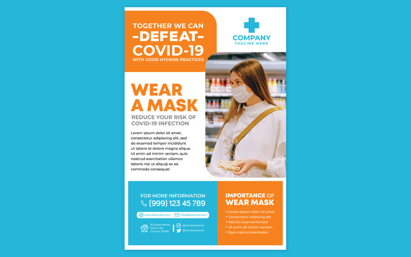 Covid-19 Poster #24 Print Template Vector Graphic