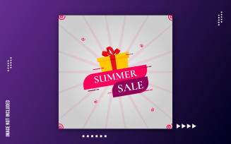 Summer Sale Offer Social Media Vector Banner