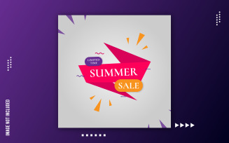 Summer Sale Social Media Tag Vector Banner