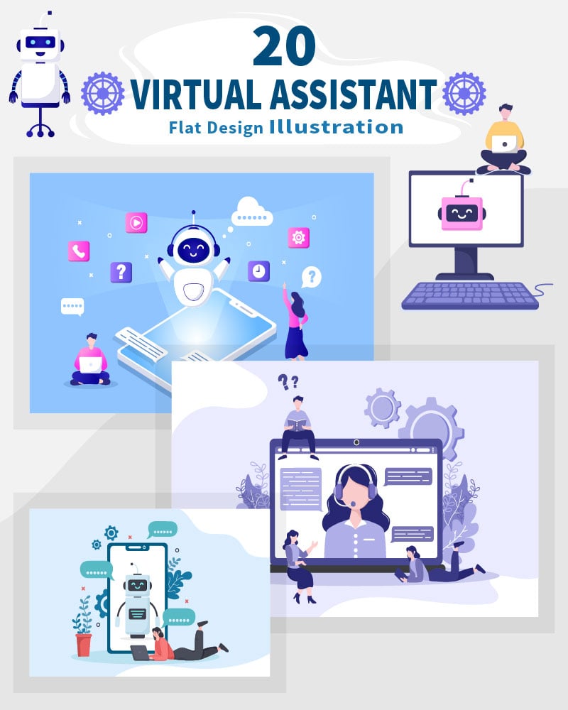 Kit Graphique #196402 Virtual Assistant Divers Modles Web - Logo template Preview