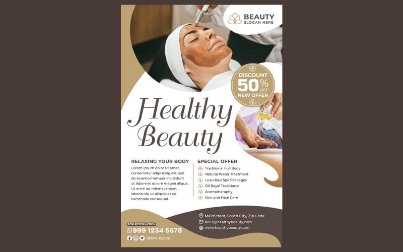 Beauty Spa Poster #01 Print Template Vector Graphic