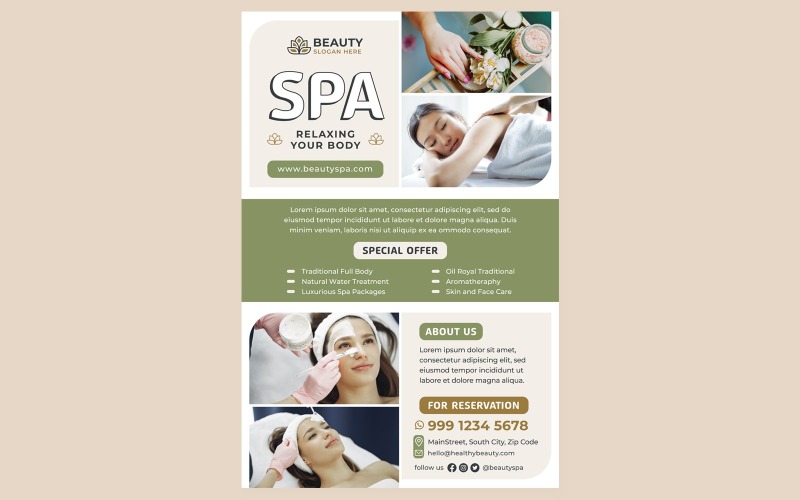 Beauty Spa Poster #02 Print Template Vector Graphic