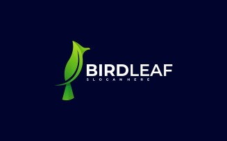 Bird Leaf Gradient Logo Style