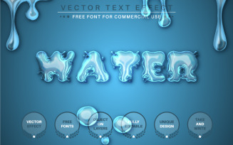 Blue Water - Editable Text Effect, Font Style, Graphics Illustration