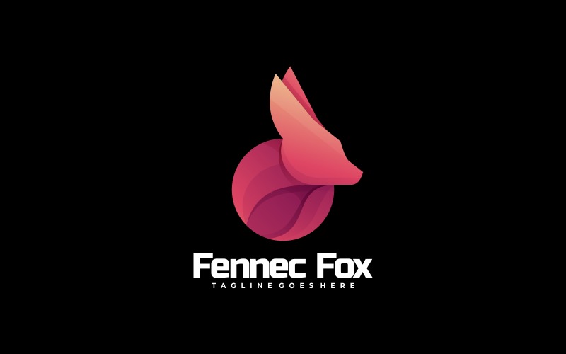 Fennec Fox Gradient Logo Style Logo Template