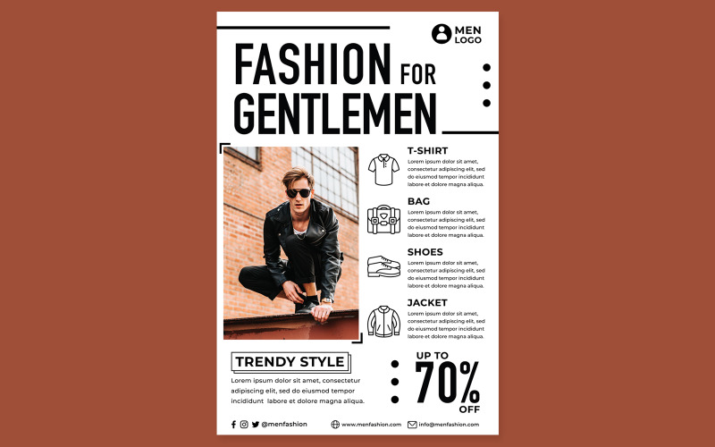 Men Fashion Poster #01 Print Template Vector Graphic