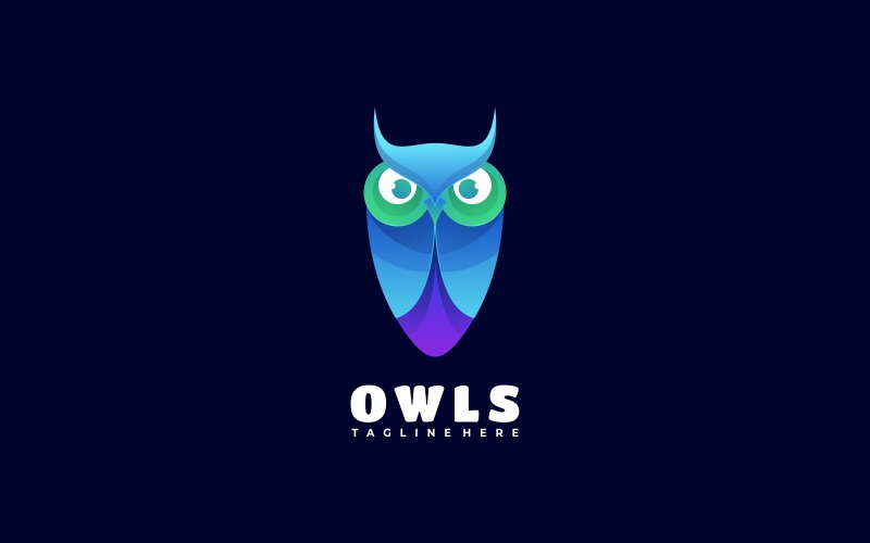 Owls Color Gradient Logo Style Logo Template