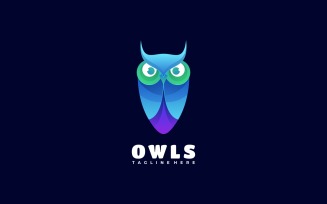 Owls Color Gradient Logo Style