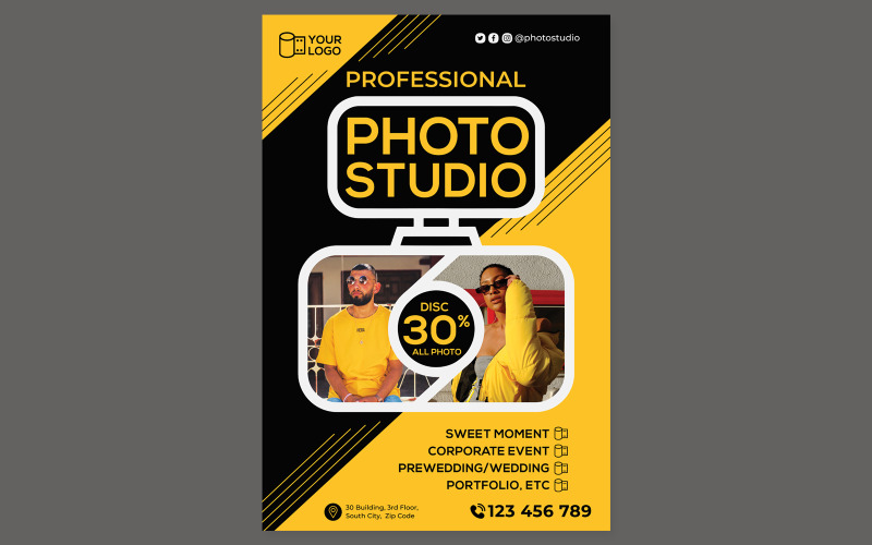 Photography Studio Poster #01 Print Template Vector Graphic