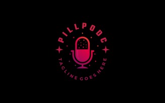 Pillpod with Podcast Gradient Logo