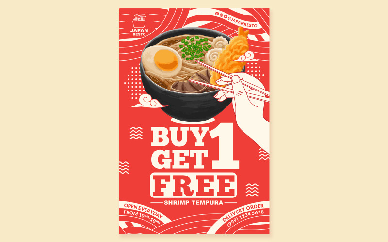 Restaurant Poster #07 Print Template Vector Graphic