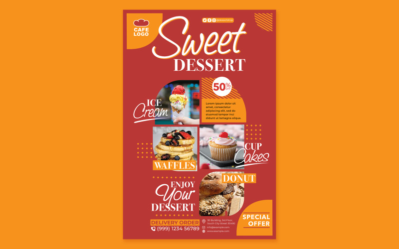 Restaurant Poster #12 Print Template Vector Graphic