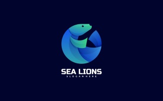Sea Lion Gradient Logo Style