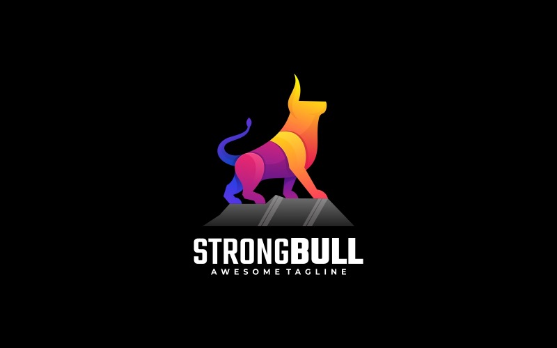 Strong Bull Gradient Colorful Logo Logo Template