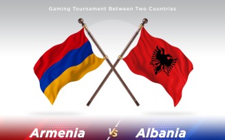 Armenia versus Albania Two Flags