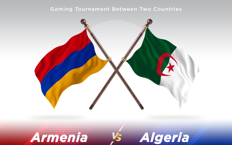 Armenia versus Algeria Two Flags Illustration