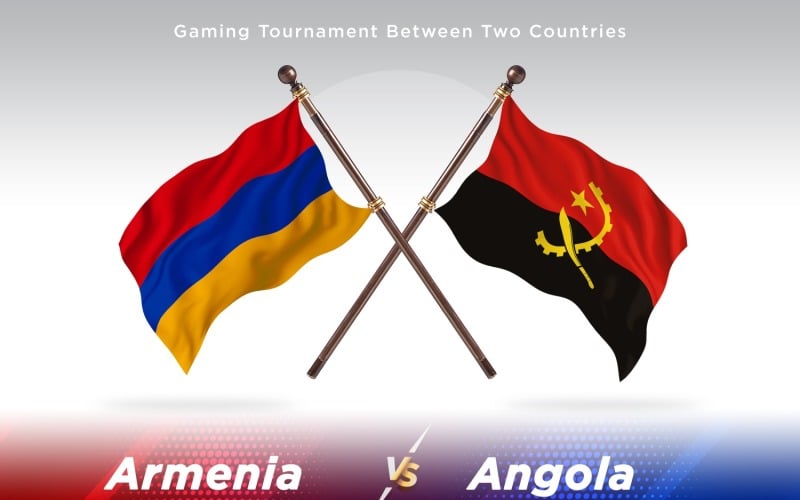 Armenia versus Angola Two Flags Illustration
