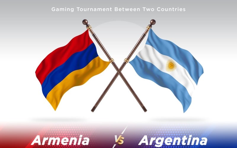 Armenia versus Argentina Two Flags Illustration