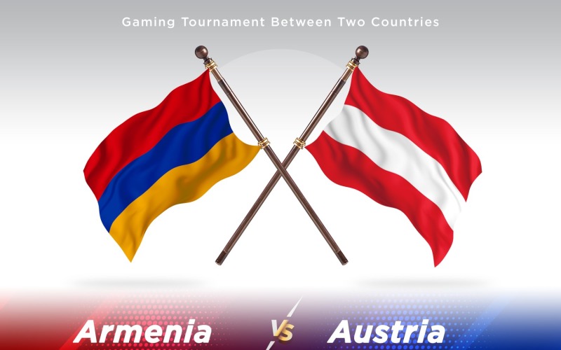 Armenia versus Austria Two Flags Illustration