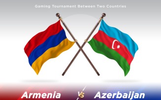 Armenia versus Azerbaijan Two Flags
