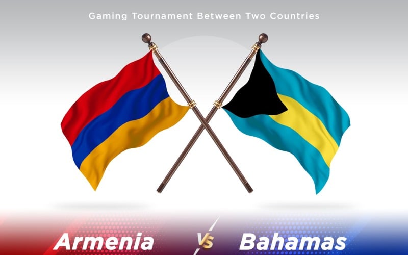 Armenia versus The Bahamas Two Flags Illustration