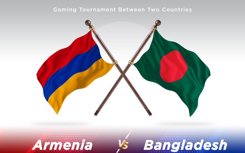 Armenia versus Bangladesh Two Flags Illustration