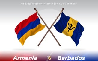 Armenia versus Barbados Two Flags