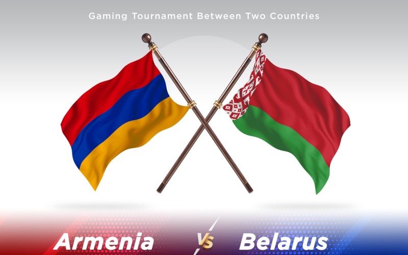 Armenia versus Belarus Two Flags Illustration