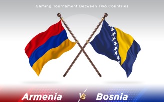 Armenia versus Bosnia Two Flags