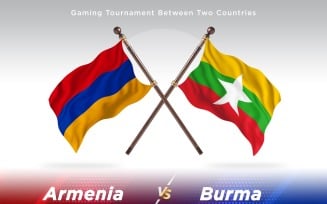 Armenia versus Burma Two Flags