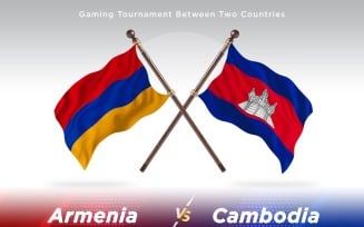 Armenia versus Cambodia Two Flags.