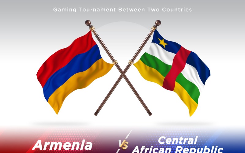 Armenia versus Central African Republic Two Flags Illustration