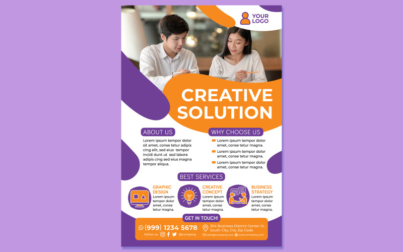 Creative Agency Poster #03 Print Template Vector Graphic