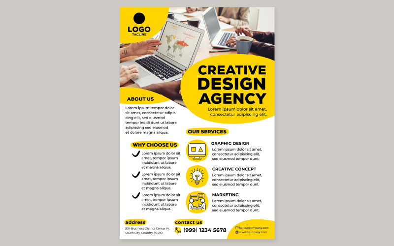 Creative Agency Poster #05 Print Template Vector Graphic