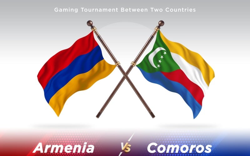 Armenia versus Comoros Two Flags Illustration