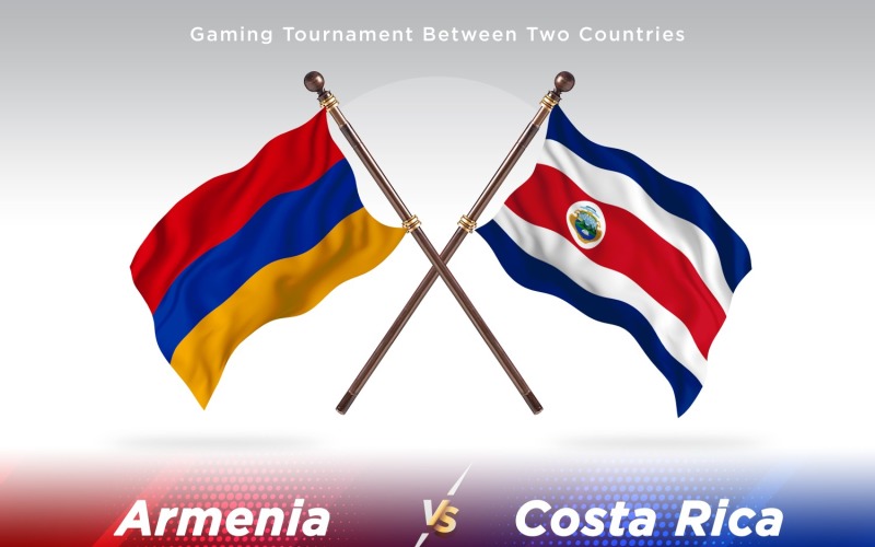 Armenia versus Costa Rica Two Flags Illustration