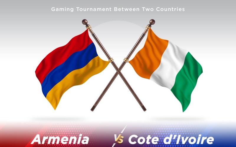 Armenia versus Croatia Two Flags Illustration