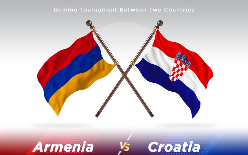 Armenia versus Cuba Two Flags Illustration