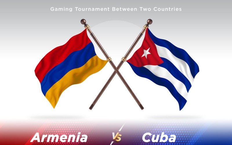 Armenia versus Curacao Two Flags Illustration