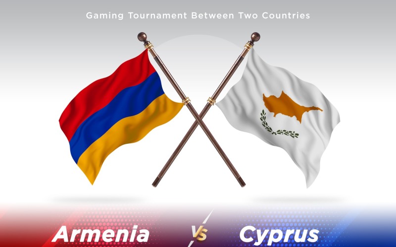 Armenia versus Cyprus Two Flags Illustration