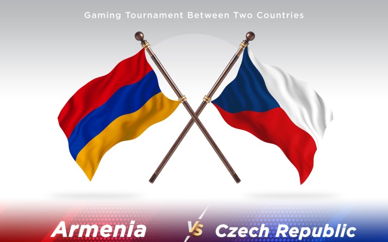 Armenia versus Czech Republic Two Flags Illustration