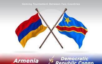 Armenia versus Democratic Republic Congo Two Flags.