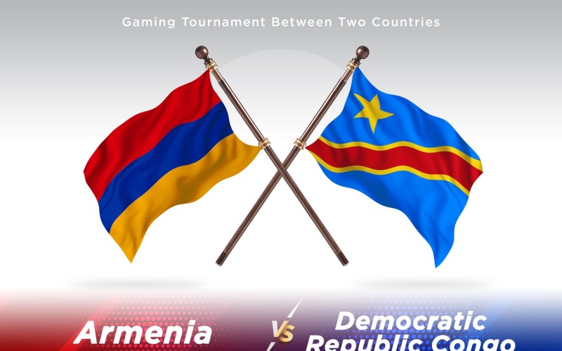Armenia versus Democratic Republic Congo Two Flags. Illustration