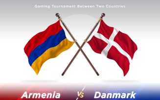 Armenia versus Denmark Two Flags