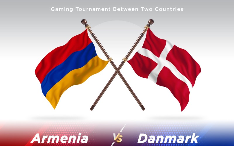 Armenia versus Denmark Two Flags Illustration