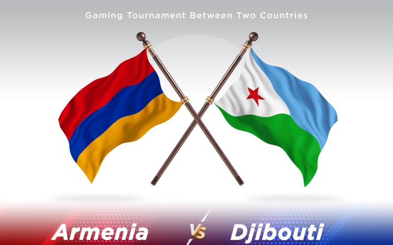 Armenia versus Djibouti Two Flags Illustration