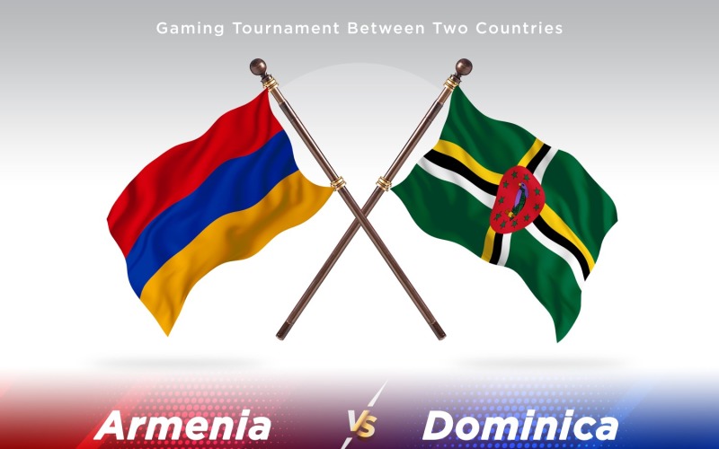 Armenia versus Dominica Two Flags Illustration