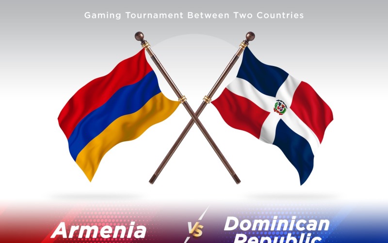 Armenia versus Dominican Republic Two Flags Illustration
