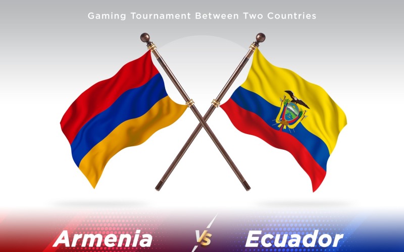 Armenia versus Ecuador Two Flags Illustration